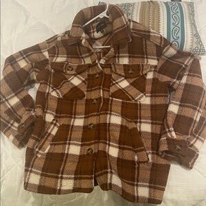 Love Tree Brown Plaid Women's Jacket medium